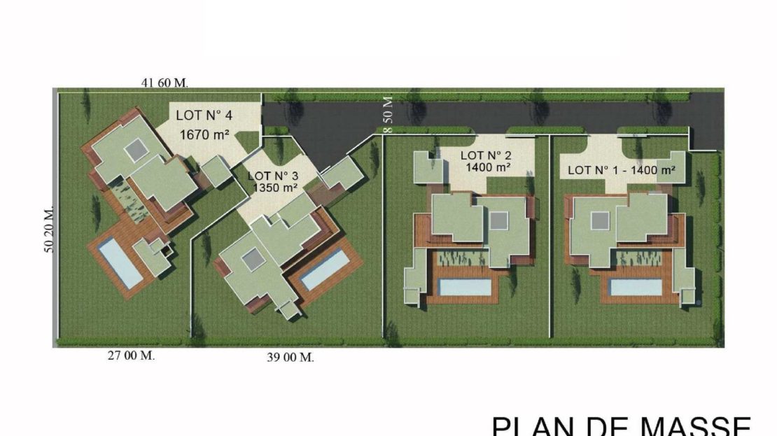 Plan ensemble Vente de Villas Contemporaines